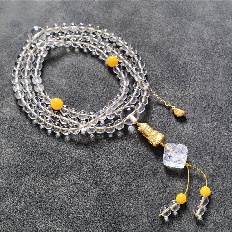 [Anfu Zunrong] White Crystal 108-Bead Rosary Bracelet, a bracelet that girls love the most.