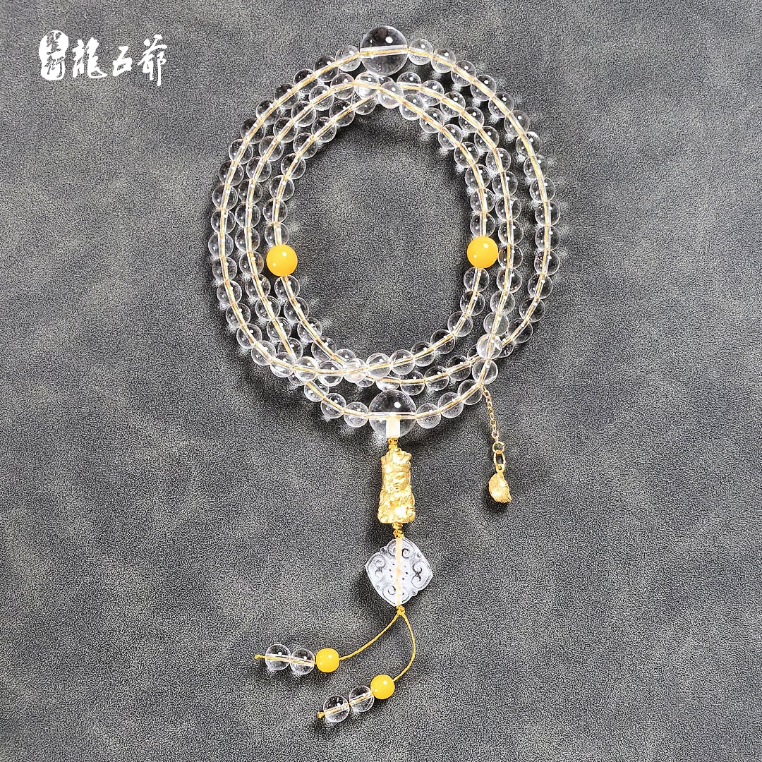 [Anfu Zunrong] White Crystal 108-Bead Rosary Bracelet, a bracelet that girls love the most.
