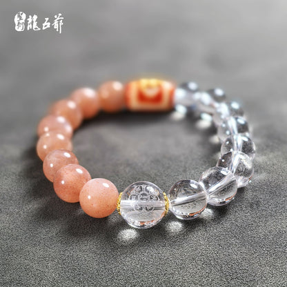 Calm Mind & Tranquil Spirit (Sunstone with White Crystal Bracelet)