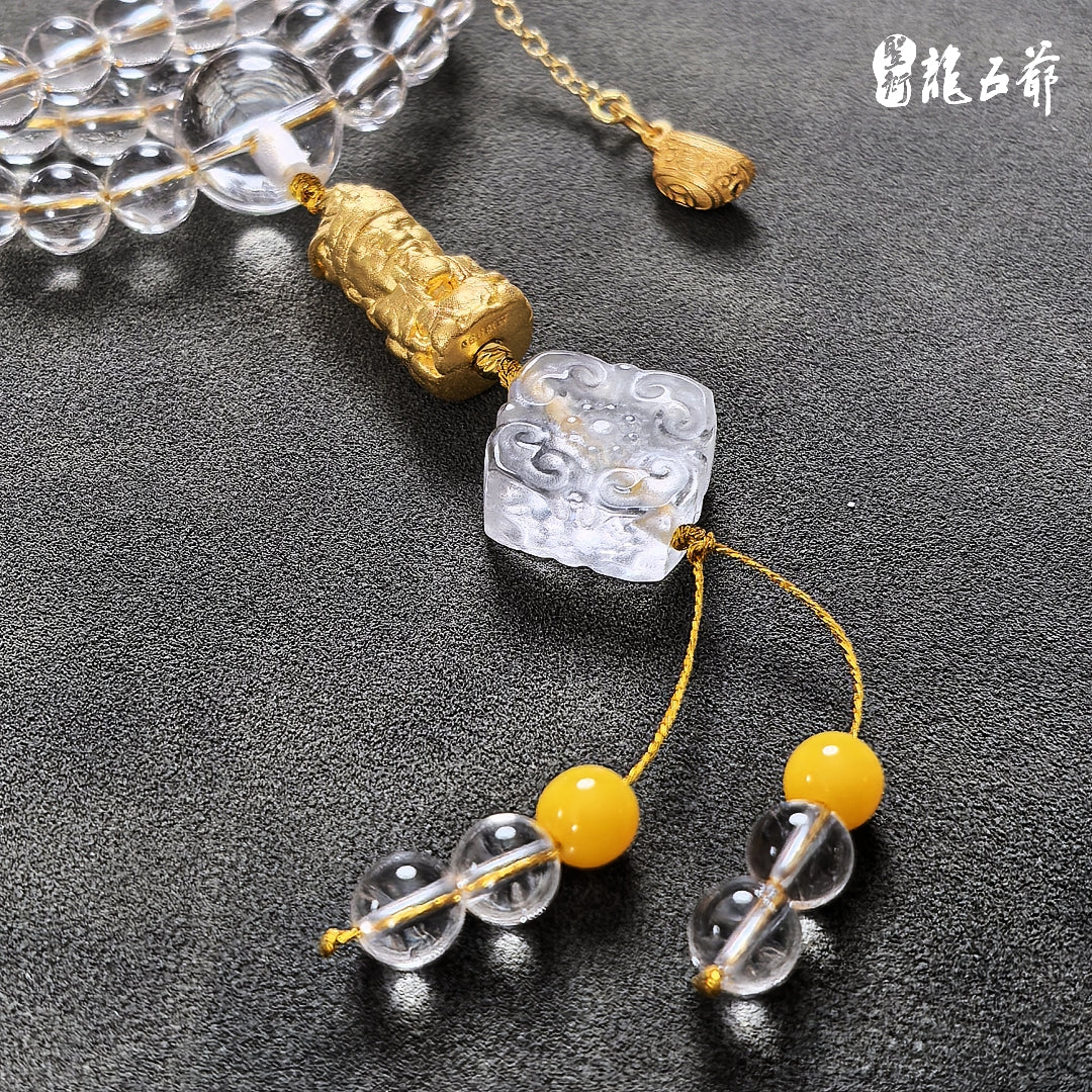 [Anfu Zunrong] White Crystal 108-Bead Rosary Bracelet, a bracelet that girls love the most.