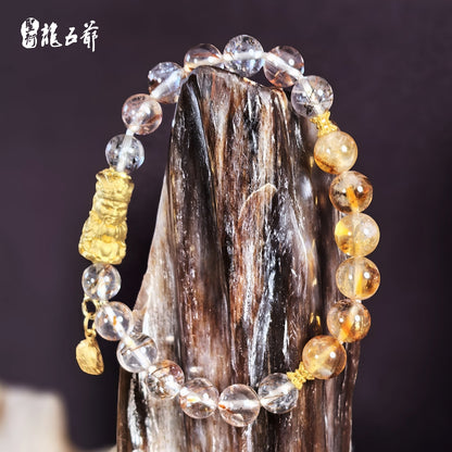 Black Gold Pagoda (Black Gold Super Seven Pagoda Crystal Bracelet)